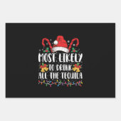 最もテキーラを飲み干しそうな人 面白いクリスマス ラッピングペーパーシート (正面)