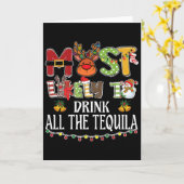 最もテキーラを飲み干すクリスマス ファミリー カード (黄色い花)