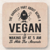 最もハードな部分のビーガン、ミルクのアーモンドおもしろい、ビーガン コースター (正面)