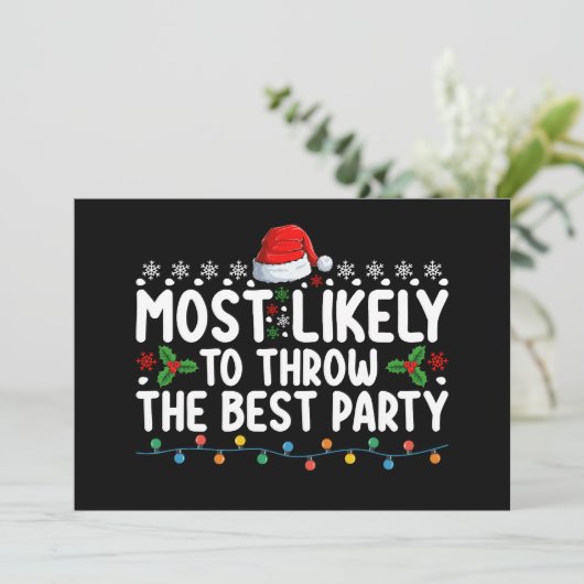 最もパーティーのクリスマスを投げる最高の可能性が高い 招待状 (スタンド正面)