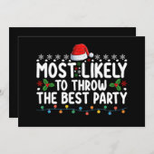 最もパーティーのクリスマスを投げる最高の可能性が高い 招待状 (正面/裏面)