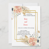 最もピンクエレガントの結婚式招待状 招待状 (正面)