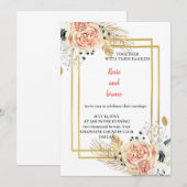 最もピンクエレガントの結婚式招待状 招待状 (正面/裏面)