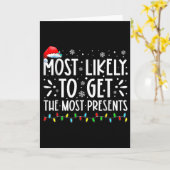 最もプレゼントをもらえそうな家族のクリスマス カード (黄色い花)