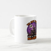 最もホラーなハロウィンお化け屋敷の魔女のかぼちゃ コーヒーマグカップ (正面左)