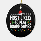 最もボードゲーム遊のクリスマスファミリー セラミックオーナメント (左)