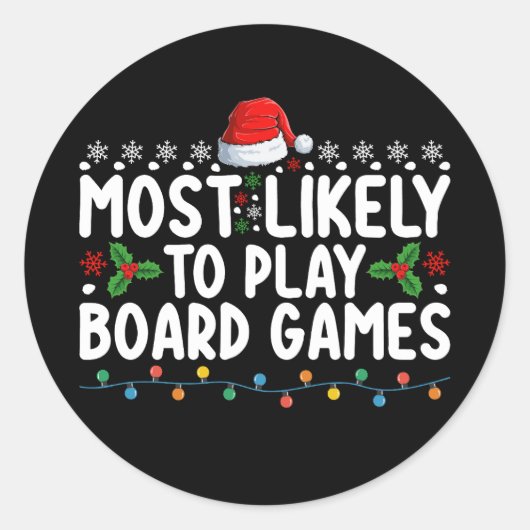 最もボードゲーム遊のクリスマスファミリー ラウンドシール (正面)