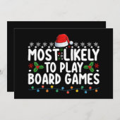 最もボードゲーム遊のクリスマスファミリー 招待状 (正面/裏面)