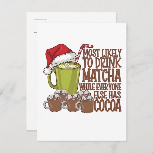 最もマッチョを飲み、エルフのクリスマスを鑑賞する インビテーションポストカード (正面/裏面)