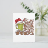 最もマッチョを飲み、エルフのクリスマスを鑑賞する インビテーションポストカード (スタンド正面)