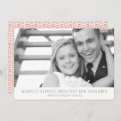 最もメリーで最も幸せで最も明るい新年|の写真カード シーズンカード (正面/裏面)