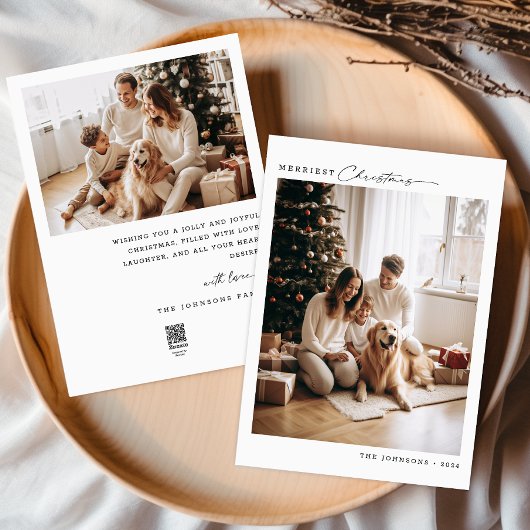 最もモダンで楽しいメリエスト家族のクリスマス犬との写真 シーズンカード