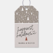 最もモダン幸せな休日の書道パーソナライズされた ギフトタグ (正面)