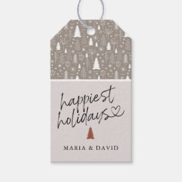 最もモダン幸せな休日の書道パーソナライズされた ギフトタグ