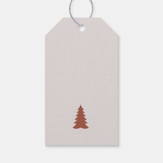 最もモダン幸せな休日の書道パーソナライズされた ギフトタグ (裏面)