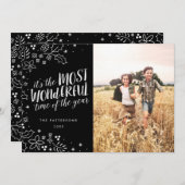 最もモダン素晴らしい休日の挨拶フォトカード シーズンカード (正面/裏面)