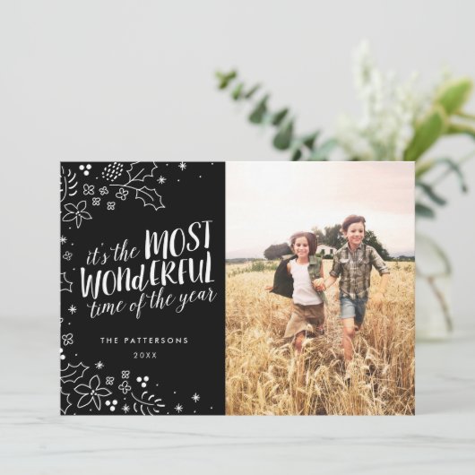 最もモダン素晴らしい休日の挨拶フォトカード シーズンカード (スタンド正面)