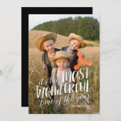 最もモダン素晴らしい休日の挨拶フォトカード シーズンカード (正面/裏面)