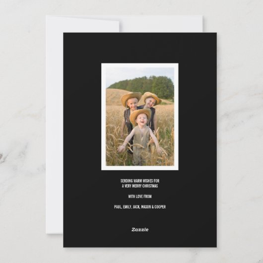 最もモダン素晴らしい休日の挨拶フォトカード シーズンカード (裏面)