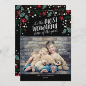 最もモダン素晴らしい休日の挨拶フォトカード シーズンカード (正面/裏面)