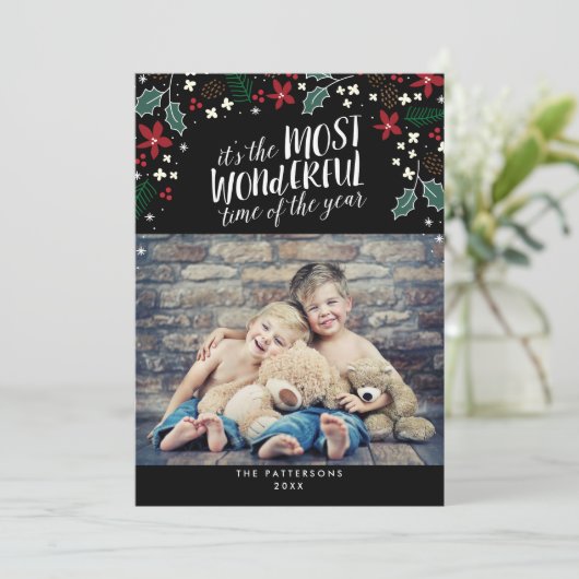 最もモダン素晴らしい休日の挨拶フォトカード シーズンカード (スタンド正面)