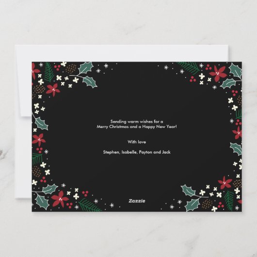 最もモダン素晴らしい休日の挨拶フォトカード シーズンカード (裏面)