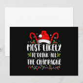 最もワインを飲み干しそうなクリスマスプレゼント 招待状 (正面/裏面)