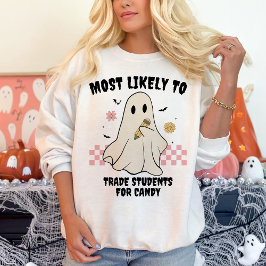 最も一致するハロウィーン幽霊先生 スウェットシャツ