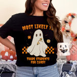 最も一致するハロウィーン幽霊先生 Tシャツ<br><div class="desc">ハロウィーンの精神を高め、チームのユニティを「マッチするハロウィーン幽霊先生Tシャツに最も可能性が高い」と紹介しよう。 先生を念頭に置いてデザインされたこのシャツは、ユーモアと休日の応援をおもしろいとファッショナブルに組み合わせている。その「最も可能性の高い」テーマはユーモアのあるねじれを加え、先生のワードローブに楽しい追加を与える。あなたは教室のお祝いを準備するか、単にハロウィーンの精神に入ることを愛するかにかかわらず、このシャツは心地よいとスタイルの完璧なブレンドである。このレトロな不気味な先生ギフトTシャツは、ハロウィンの色合いを背景魅力的に幽霊グラフィックセットを備え鮮やかている。そのヴィンテージデザインは懐かしさのtouchをもたらし、どんな場所でも際立つ目を引く作品となる。学生と一緒に楽しむ休み祝を過ごす先生に理想的な、このシャツは同僚のための素晴らしいギフトアイディアでもある。先生のTシャツカスタムに合わせて選ぶことによって、誰にでも喜びと笑いを与えるフェスティバルの塊のような表情を作り出しのまわりにる。イベントやテーマ来お祝いをグループ化する際には、究極のコスチュームのグループシャツとして「ハロウィーン幽霊先生Tシャツにマッチする可能性が最も高い」が輝いている。様々なサイズで利用でき、チームのすべてのメンバーに最適な教えフィットを確保。これらの一致するハロウィンパーソナライズされたグループティーはユニーク、あなたのグループのダイナミックを反映し、仲間意識とチームスピリットを促進する。学校のイベントからハローウィンパーティまで、これらのシャツはスタイルで一緒に行う祝ための完璧な方法であり、このハロウィーンを覚えておくべきものにしている。</div>