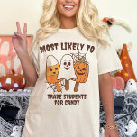 最も一致するハロウィーン幽霊先生 Tシャツ<br><div class="desc">「最も可能性の高い」マッチングハロウィーン幽霊先生Tシャツをご紹介。おもしろい、心地よい、パーソナライズを組み合わせたハロウィーンのワードローブに究極の追加。このレトロな不気味な先生ギフトTシャツは、ユーモアのtouchで祝シーズンを楽しみたい教育者に最適である。幽霊魅力的デザインを搭載し、フェスティバルを追加したい男性先生と女性の両方の教室の服装にしゃれている最適なシャツ。柔らかく高品質柔らかい生地は終日心地よいを保証し、それは忙しの日とハロウィン教えのお祝いに最適である。私たちの「最も可能性の高い」おかしなシャツは、声明を作ることを好む先生のために設計されている。このカスタム先生マッチンググループのTシャツは、パーソナライズを可能にし、同僚のためのユニーク思慮深いギフトにする。あなたは、仲間の先生とコーディネートされた衣装を計画するか、ハロウィーンの衣装のための際立った作品を欲するかにかかわらず、このシャツは請求書に合う。レトロな美学は懐かしい魅力を加え、幽霊グラフィックは学生やスタッフが愛する軽い心のtouchをもたらすよくはしゃぐ。グループコスチュームに最適なハロウィーングループは、チーム間の仲間意識とおもしろいを教え育てる。各シャツは名前パーソナライズされたやフレーズを付け違うることができ、まとまりながらも個性的な外観を作成する簡単を作る。あなたは学校のイベントやハローウィンパーティの一部が、単にあなたの不気味な精神を見せたいかどうか、これらの一致するハロウィーンの先生のシャツは素晴らしい選択である。スタイルとユーモアでハロウィーンの季節を迎え入れるレトロなハロウィーンのTシャツは、特に活気のある専用先生のためにデザインされている。</div>