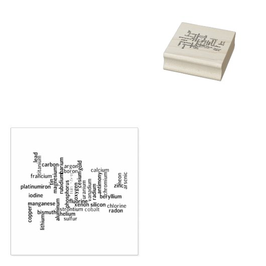 最も一般的な要素ワードクラウド化学 ラバースタンプ (押印)