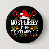 最も不機嫌な小妖精や小人おもしろいクリスマス 缶バッジ (正面)