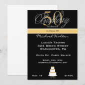 最も人気のある50歳の誕生日パーティー招待状 招待状 (正面/裏面)