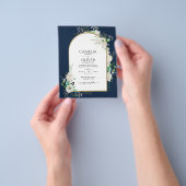 最も低予算のホワイトローズのウェディング招待状のアーチ チラシ (手)