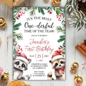最も優れた | Raccoonsクリスマス1回目の誕生日 招待状