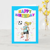 最も勇敢なサッカーの選手の女の子のためのハッピーバースデー カード (黄色い花)