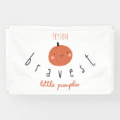 最も勇敢な小さなカボチャ名前をカスタムするバナーサイン 横断幕 (横)