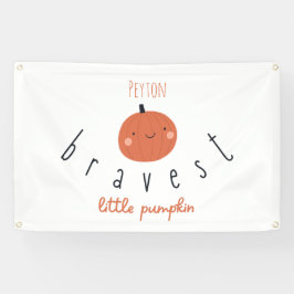 最も勇敢な小さなカボチャ名前をカスタムするバナーサイン 横断幕