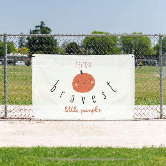 最も勇敢な小さなカボチャ名前をカスタムするバナーサイン 横断幕 (インサイチュ)