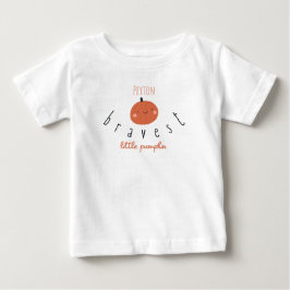 最も勇敢な小さなカボチャ名前をカスタムするベビーTシャツ ベビーTシャツ