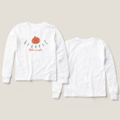 最も勇敢な小さなカボチャ Girls Long Sleeve T-Shirt (デザイン 正面&背面)