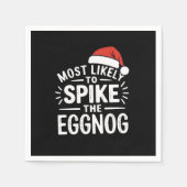 最も卵のクリスマスマッチングをスパイクする可能性が高い スタンダードカクテルナプキン (正面)