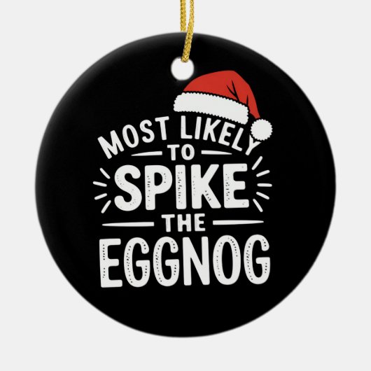 最も卵のクリスマスマッチングをスパイクする可能性が高い セラミックオーナメント (正面)