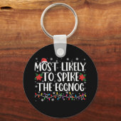 最も卵の家族のクリスマスをスパイクする可能性が高い キーホルダー (正面)