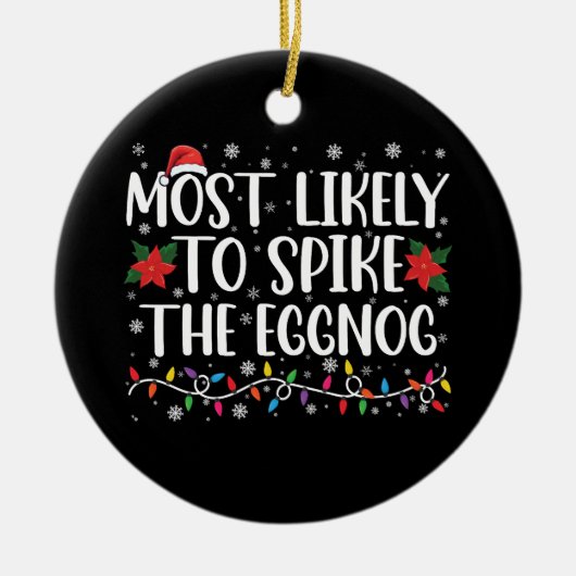 最も卵の家族のクリスマスをスパイクする可能性が高い セラミックオーナメント (正面)