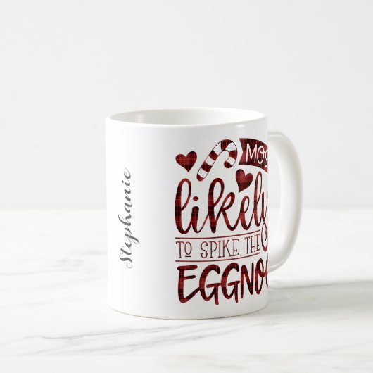 最も卵をスパイクする可能性が高いパーソナライズされたクリスマス コーヒーマグカップ (正面右)