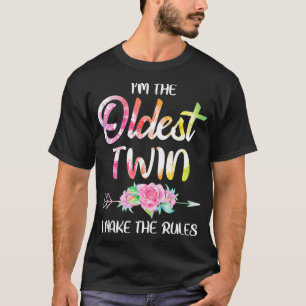 最も古い双子の兄弟姉妹誕生日おもしろいツインマッチング Tシャツ