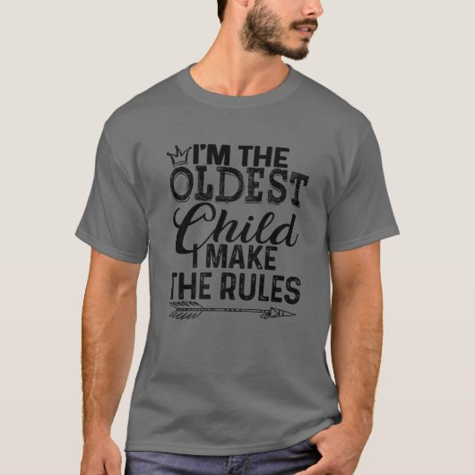 最も古い子 – 私は矢印でルールT型を作る Tシャツ (正面)