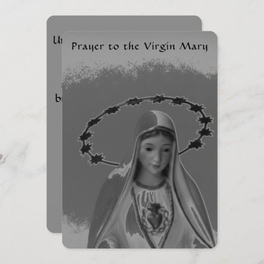最も古い既知の祈りの言葉のヴァージンメアリーフラットカード (正面/裏面)