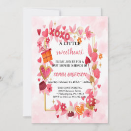 最も可愛いピンクと赤のバレンタインの招待 招待状